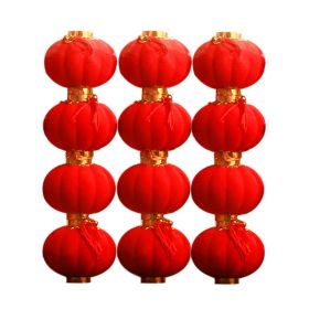 12 Pack 3.5inch Plush Small Red Lantern Hanging for Chinese Spring Festival Party Decor