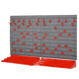 54 Piece Tool organizer with 50 Hooks ,Pegboard and Shelf Tool Organizer Wall Mounted DIY Storage